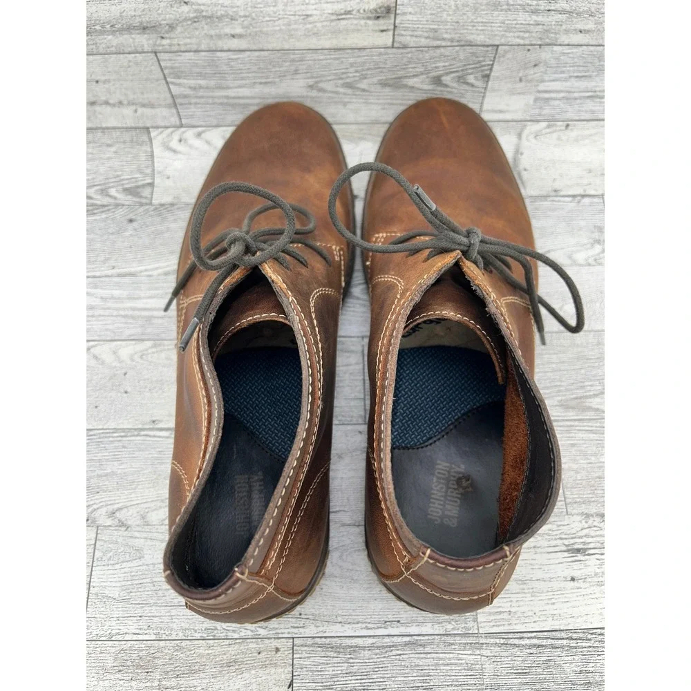 Johnston & Murphy Mens Brown Leather Chukka Boots Lace Up Shoes Size‎ 10.5